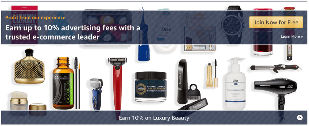 Amazon Affiliate Program Review — Screenshot of Luxury Beauty Products on Amazon.